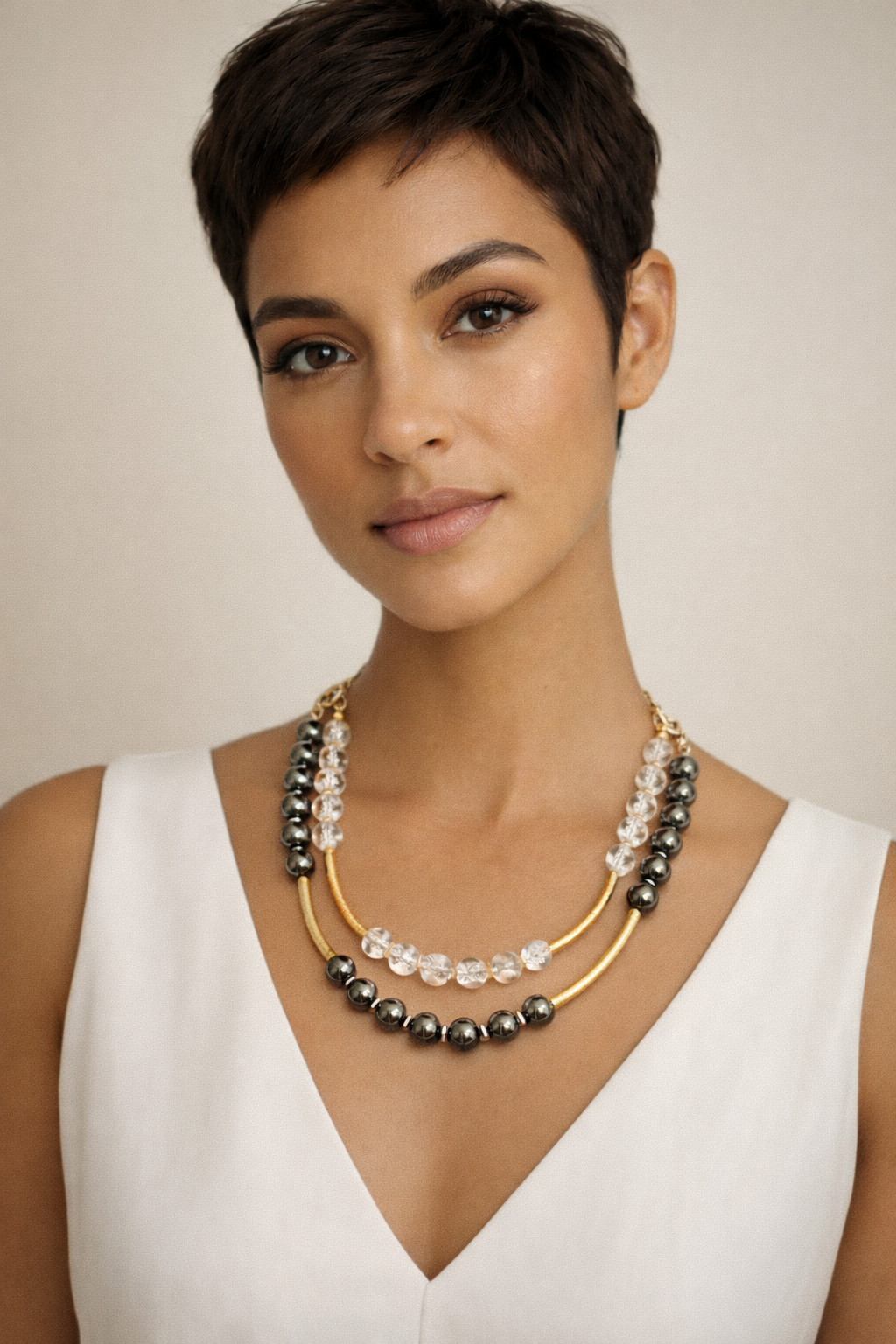 Double layers stones Necklace