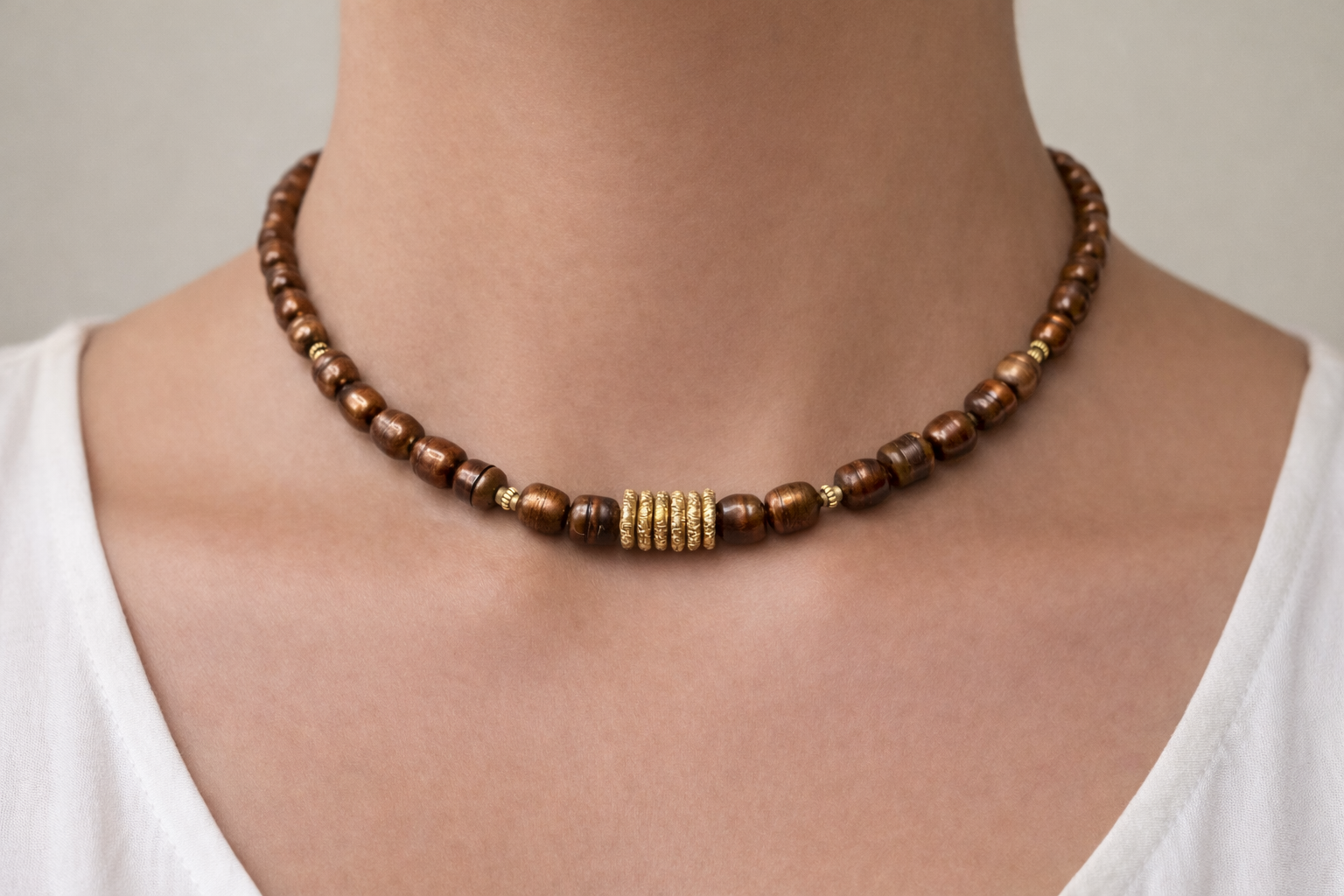 Bronze pearls Necklace